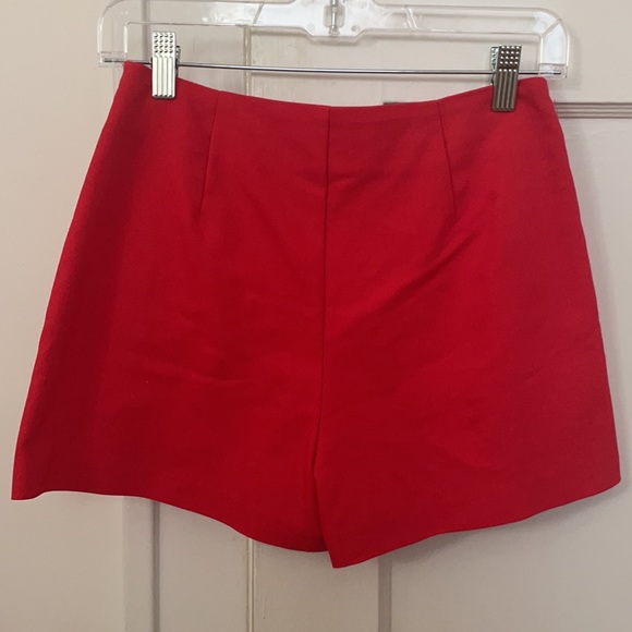 Red Zara Asymmetrical Ruffle Skort - Picture 2 of 3